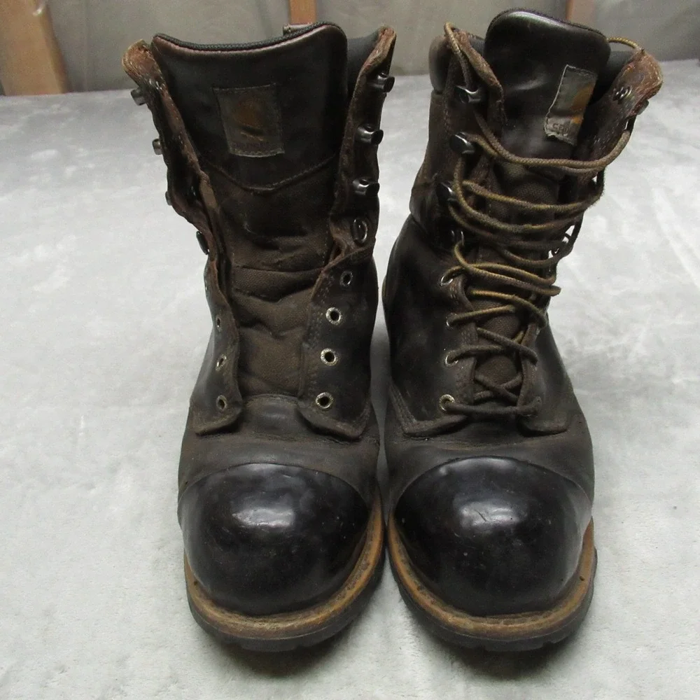 Carhartt Men 9M Boots Brown Waterproof‎ Composite Toe Work Logger Rugged Flex